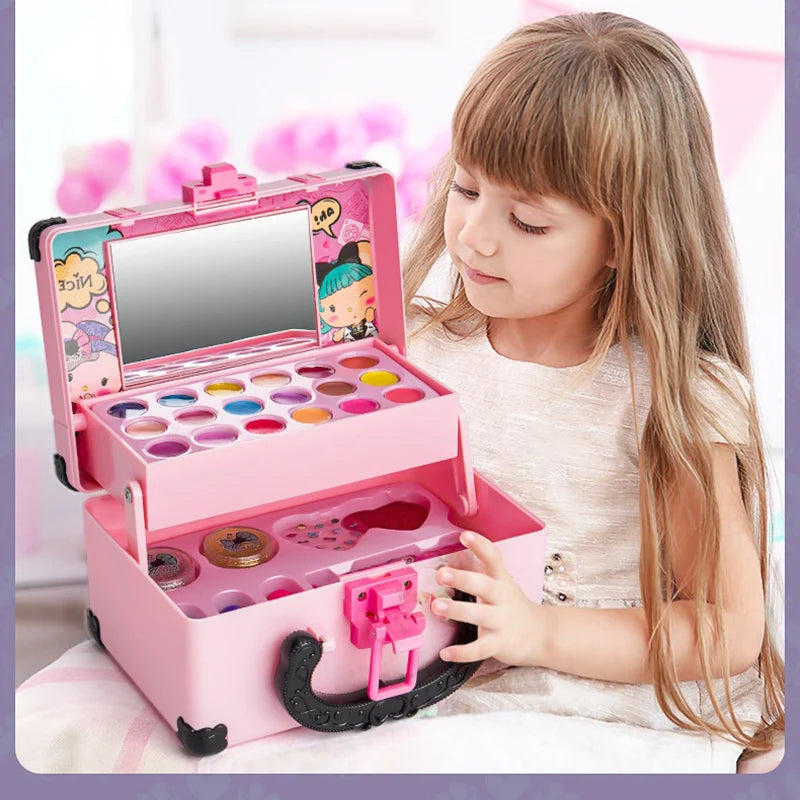 Children’s Makeup Playset – Washable Princess Cosmetics Kit with Makeup Box