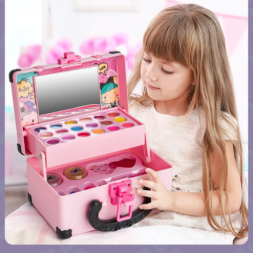 Children’s Makeup Playset – Washable Princess Cosmetics Kit with Makeup Box