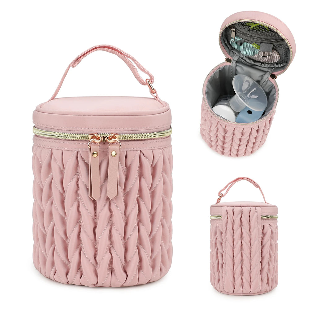 Multi‑Functional Baby Milk Cooler Bag – Waterproof Insulated Stroller Hanging Meal Bag (Fabric, Zipper Closure)