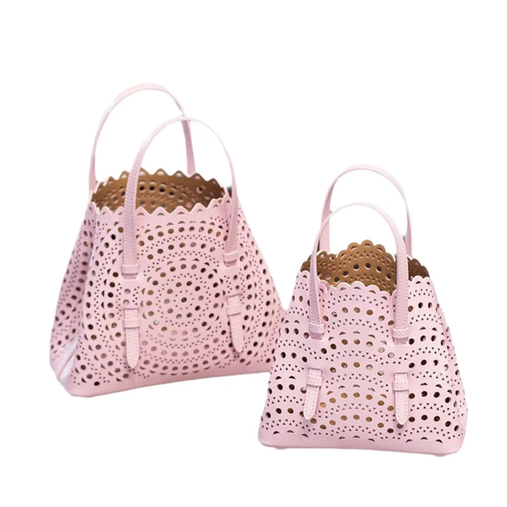 Artisan Hollow‑Cut Leather Bag – Modern Minimalist Everyday Carry 3 Sizes 10 Colours