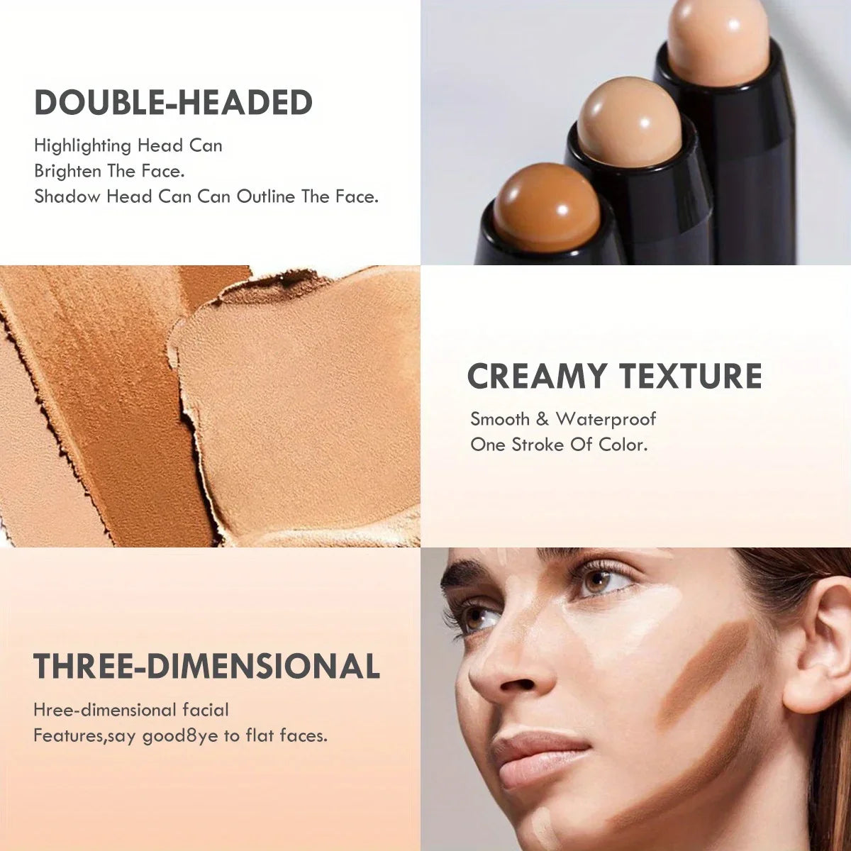 Double Head Highlight Pen – Waterproof Liquid Contour & Concealer Stick