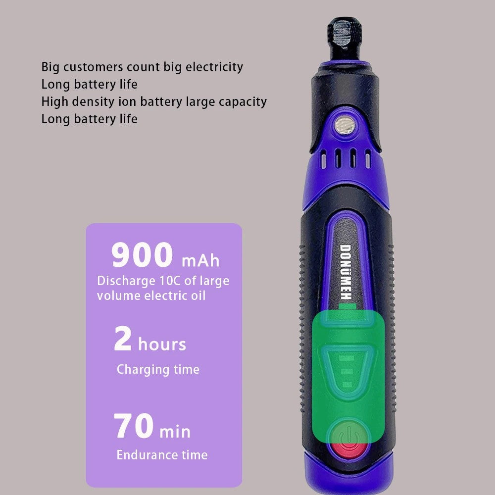 Mini USB Electric Drill - 3-Speed Rotary Tool with Engraving Pen & Accessories