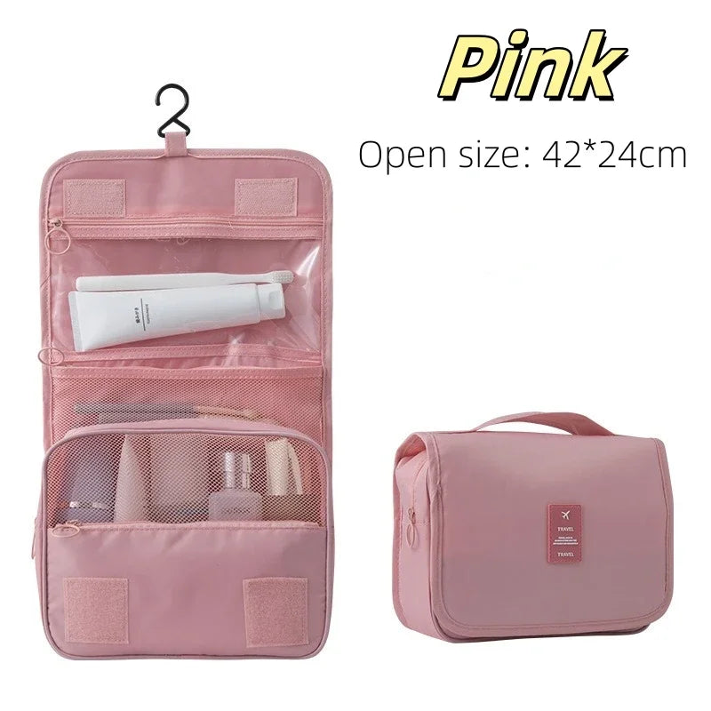 Mini Travel Makeup Bag – Waterproof Organizer with Hook