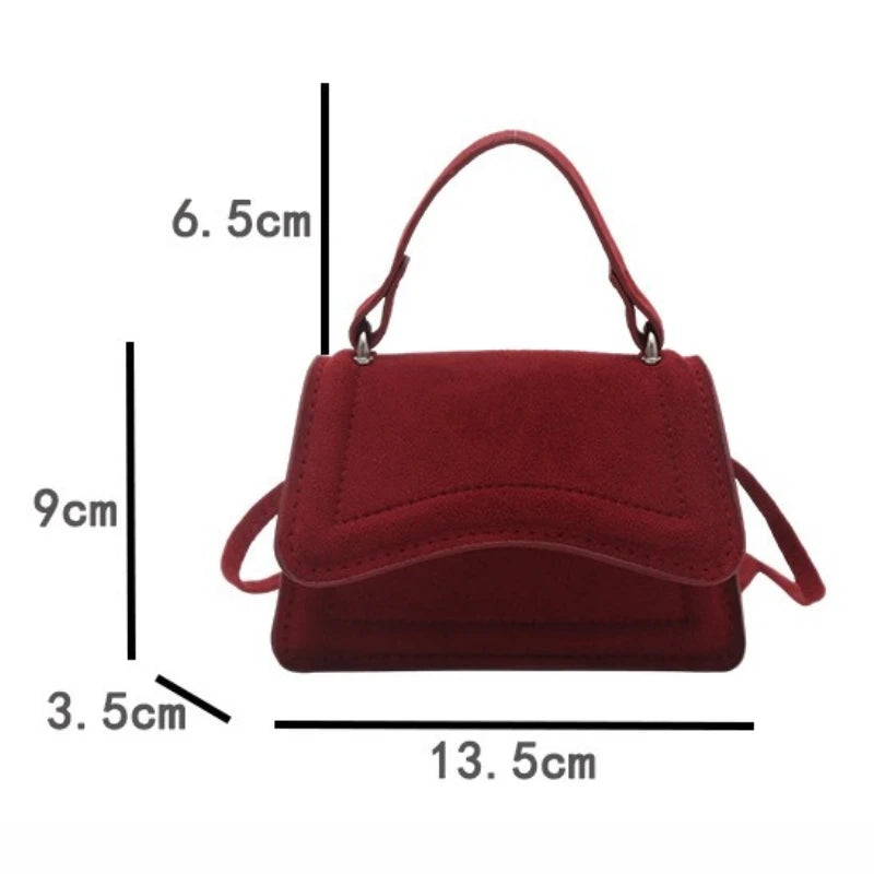 Mini Suede Crossbody Bag for Women – Soft Autumn/Winter Shoulder Handbag (Lightweight, High‑Quality Small Purse)
