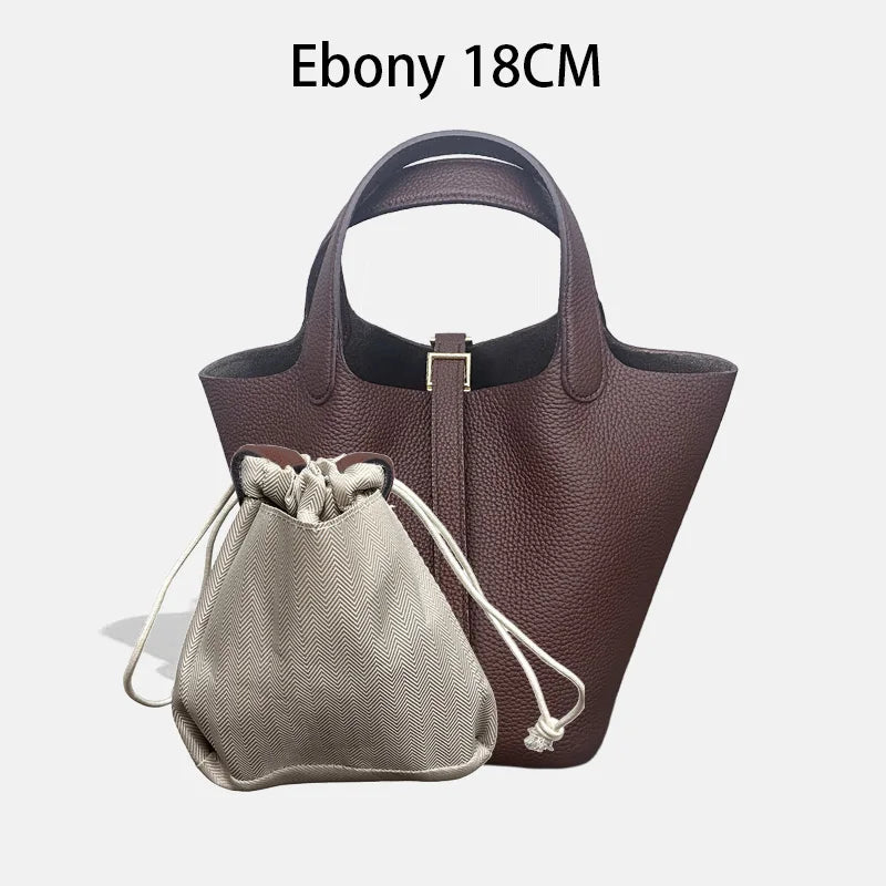 MENDY Genuine Leather Bucket Bag for Women