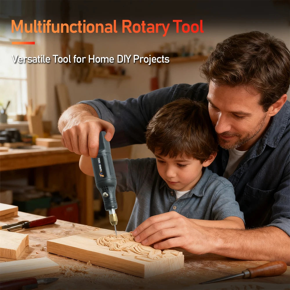 Mini Electric Drill – USB Wireless Handheld Rotary Tool for Wood, Jewellery, Metal, Glass & Nails