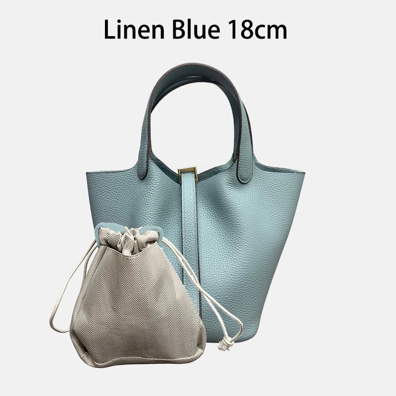 MENDY Genuine Leather Bucket Bag for Women
