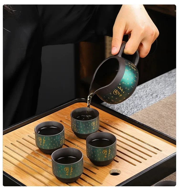 8‑Piece Mystic Kung Fu Tea Set – Exquisite Bone China Tea Ceremony