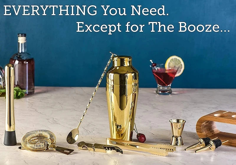 Mixology Bartender Kit – Premium 10‑Piece Cocktail Set with Bamboo Stand