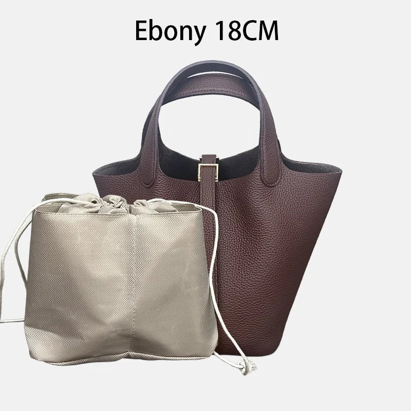 MENDY Genuine Leather Bucket Bag for Women
