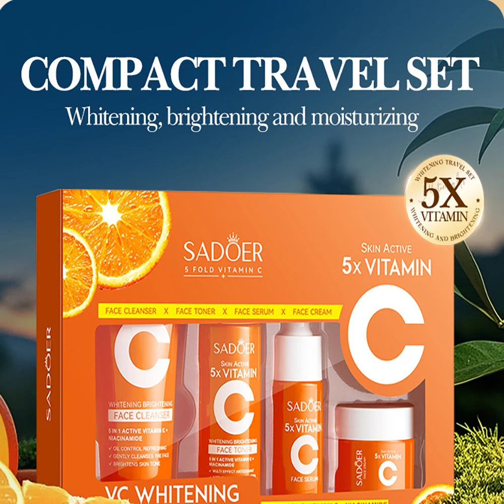 Mini Vitamin C Skincare Travel Set – 4-Piece Portable Kit
