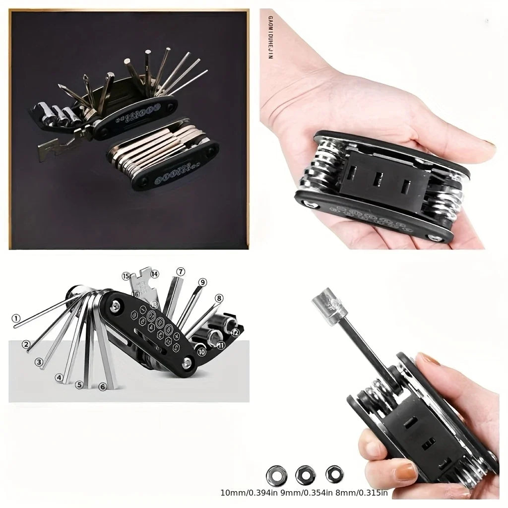 16-in-1 Folding Multi-Tool Set – Hex Keys, Screwdrivers & Sockets in One