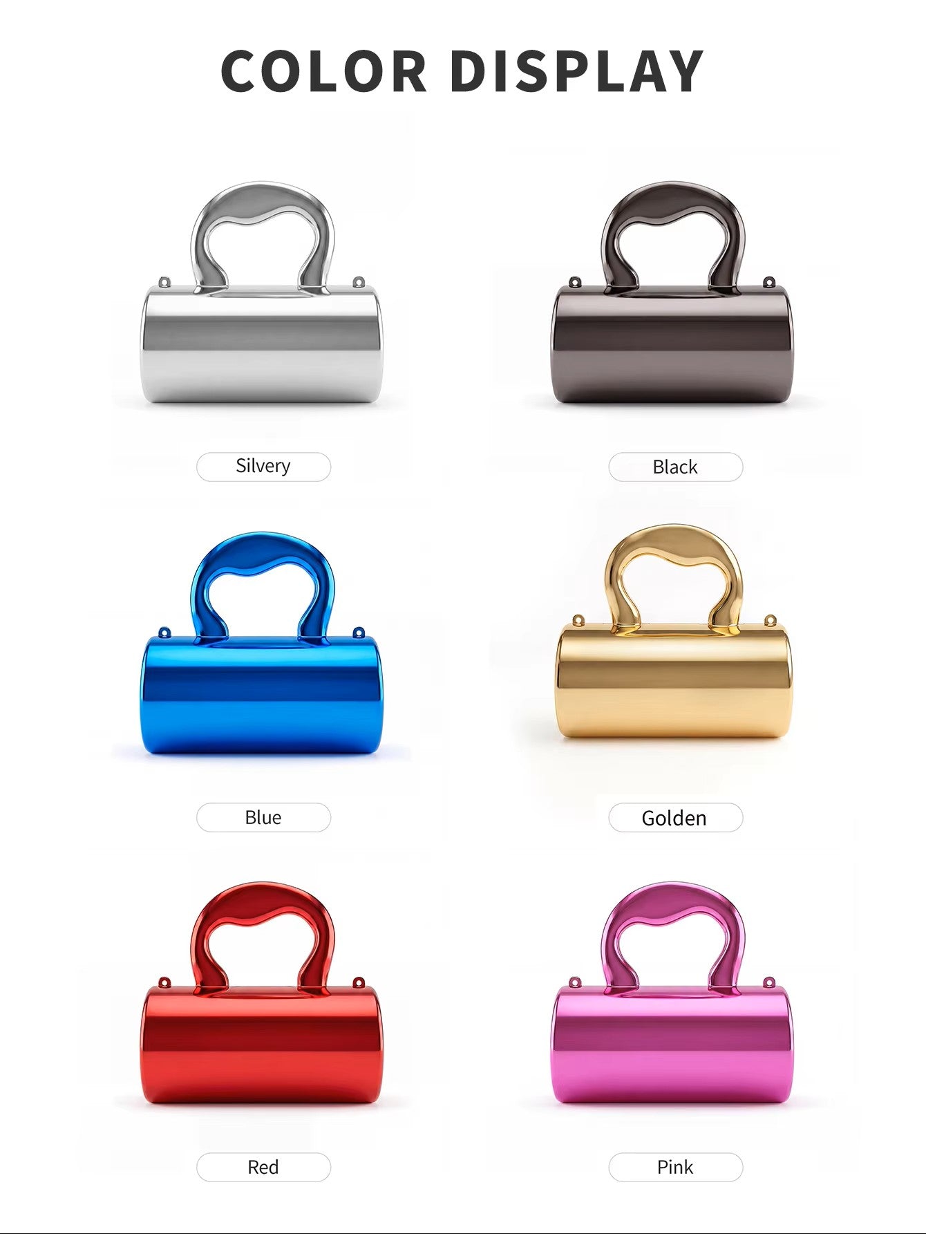 Stylish Designer Mini Acrylic Cylindrical Clutch – Evening Bag with Detachable Handle (6 Colours)