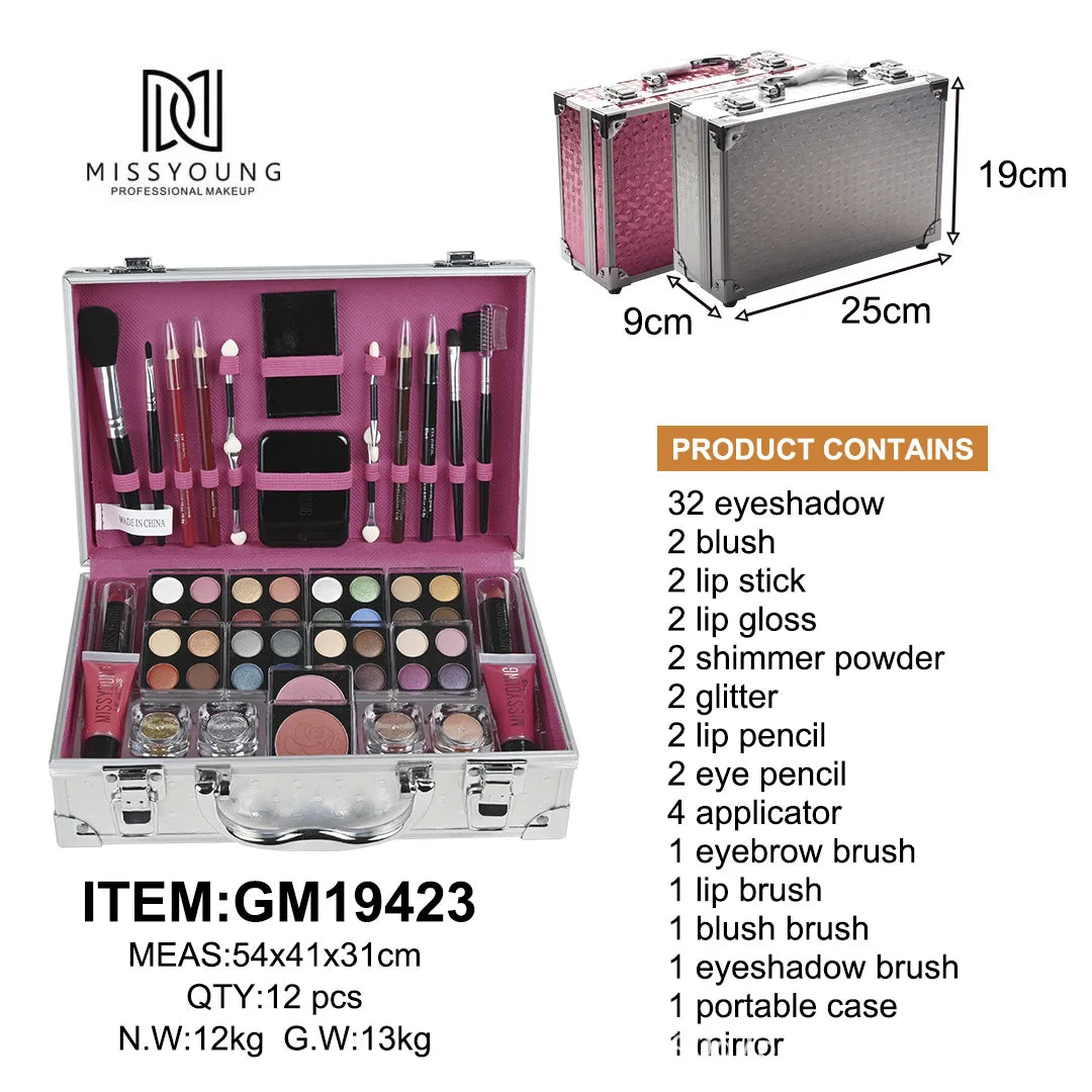 Full Mini Makeup Kit – Cosmetics Set with Travel Case