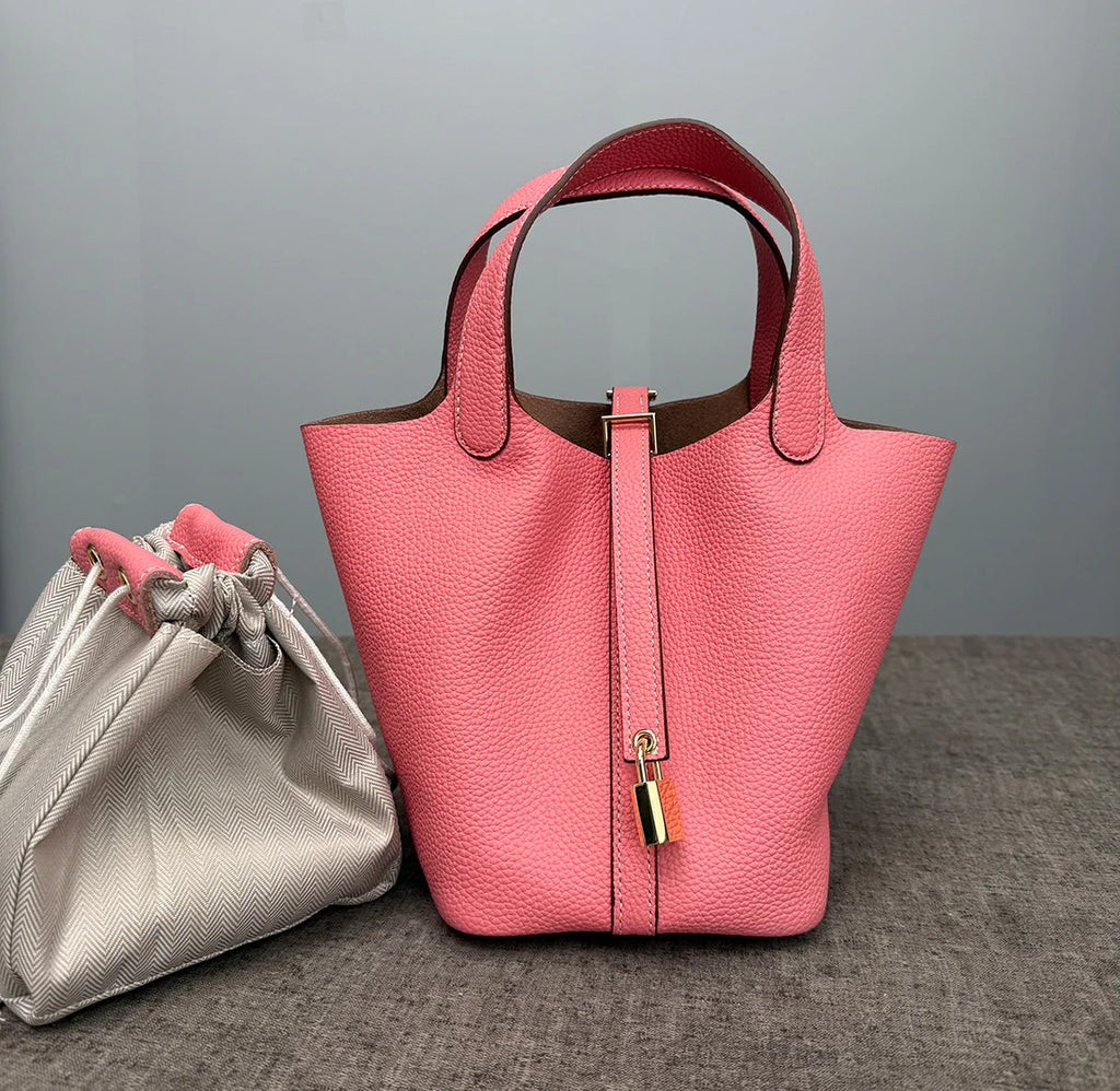 MENDY Genuine Leather Bucket Bag for Women