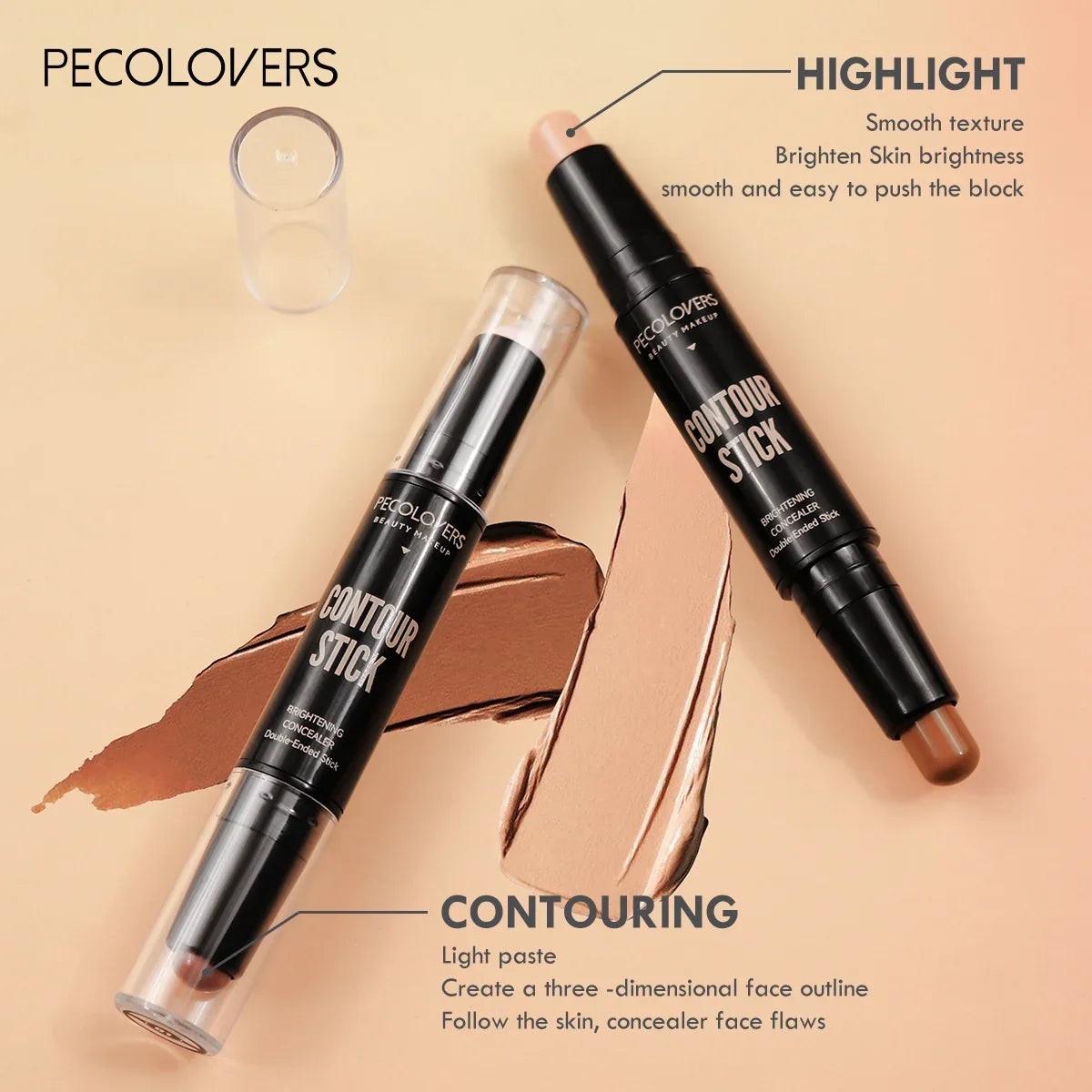Double Head Highlight Pen – Waterproof Liquid Contour & Concealer Stick