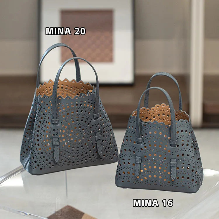 Artisan Hollow‑Cut Leather Bag – Modern Minimalist Everyday Carry 3 Sizes 10 Colours