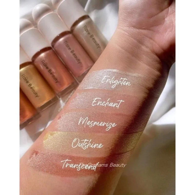Rare Beauty Highlight Powder Luminizer Liquid Shiny with Mirror Moisturizing Lip Glaze Smooth Lightweight Face Waterproof Makeup