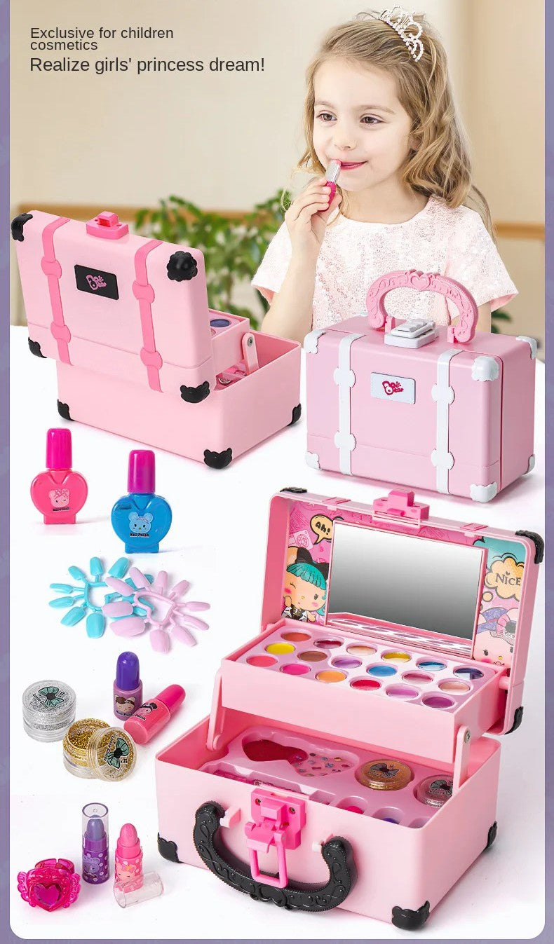 Children’s Makeup Playset – Washable Princess Cosmetics Kit with Makeup Box
