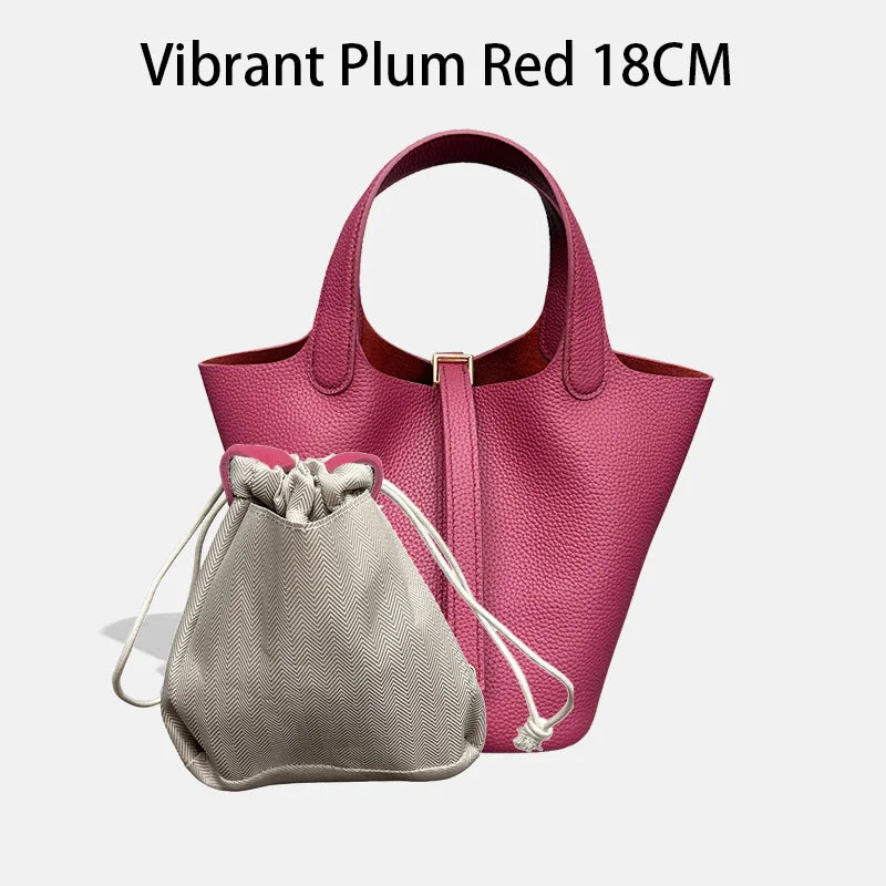 MENDY Genuine Leather Bucket Bag for Women