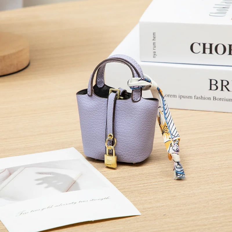 Mini House Leather Small Bag – Portable Handheld & Wrist Rope Mini Wallet for Earbuds, Keys & Essentials