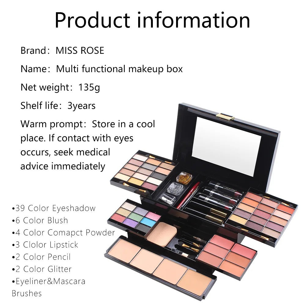 Full Mini Makeup Kit – Cosmetics Set with Travel Case