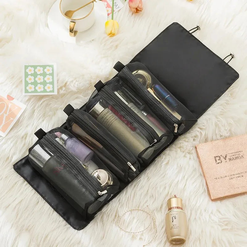 4‑in‑1 Detachable Cosmetic Bag – Portable Folding Makeup & Toiletry Organizer