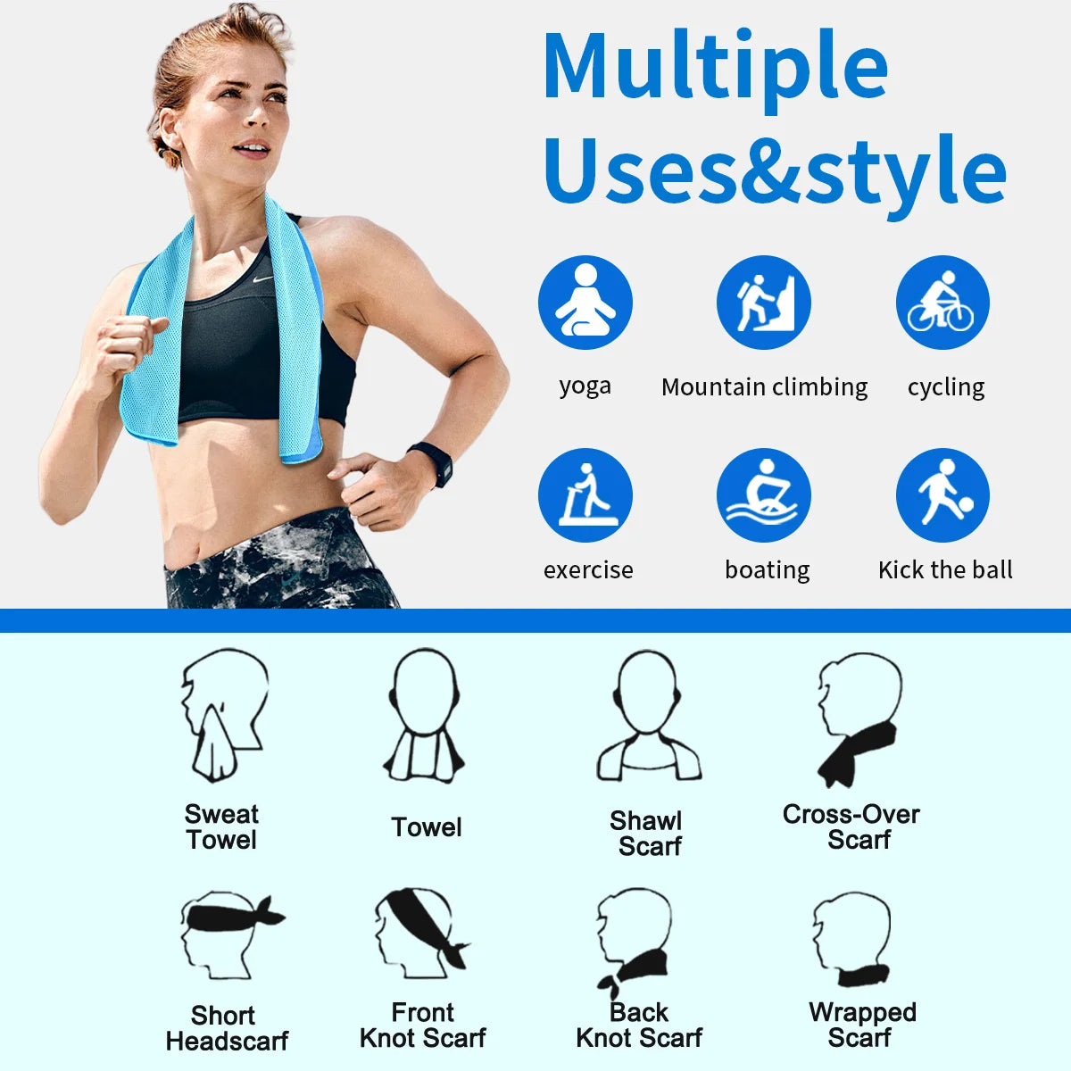 Quick‑Dry Cooling Sports Towel – Breathable, Sweat‑Absorbing & Fast‑Chill Relief