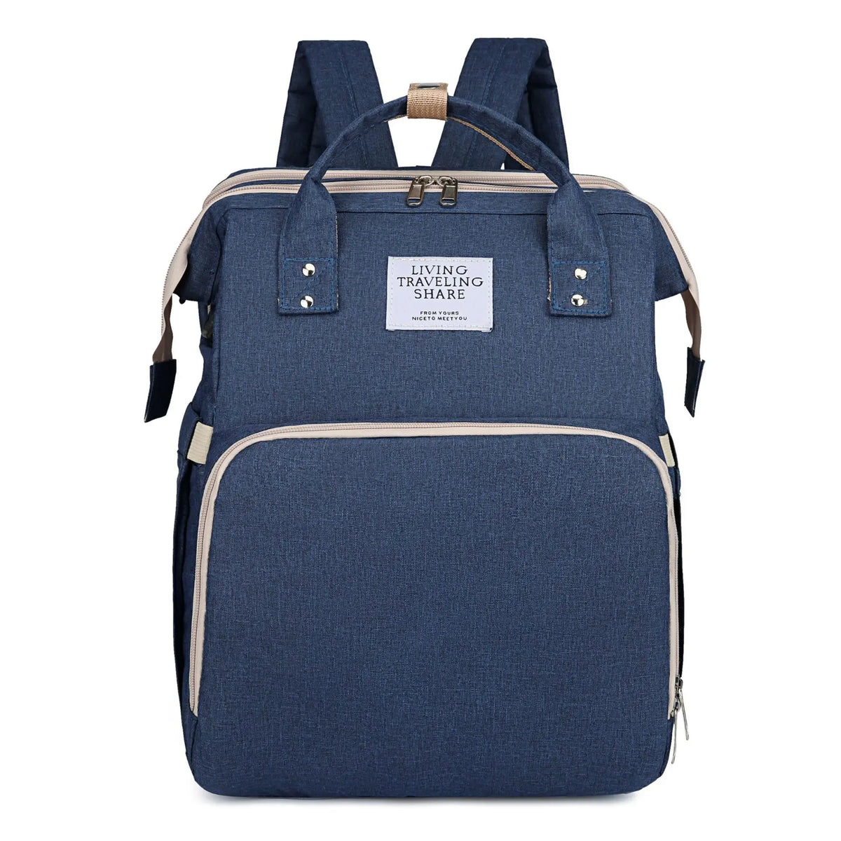 Dark Blue: 2-in-1 nappy bag backpack in Dark Blue, front view