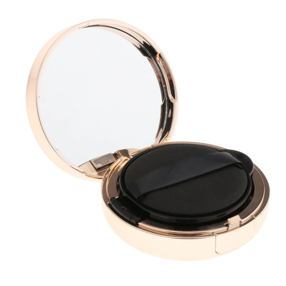 Mini Compact Case with Mirror & Powder Puff - Refillable Travel Makeup Container