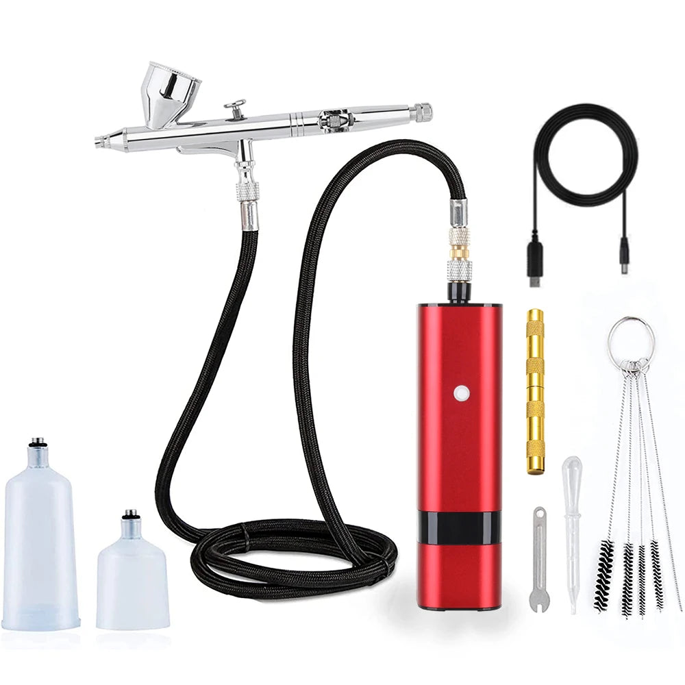 Mini Airbrush Kit Multiple Use with Compressor - Professional Spray System for Flawless Foundation & Nail Art