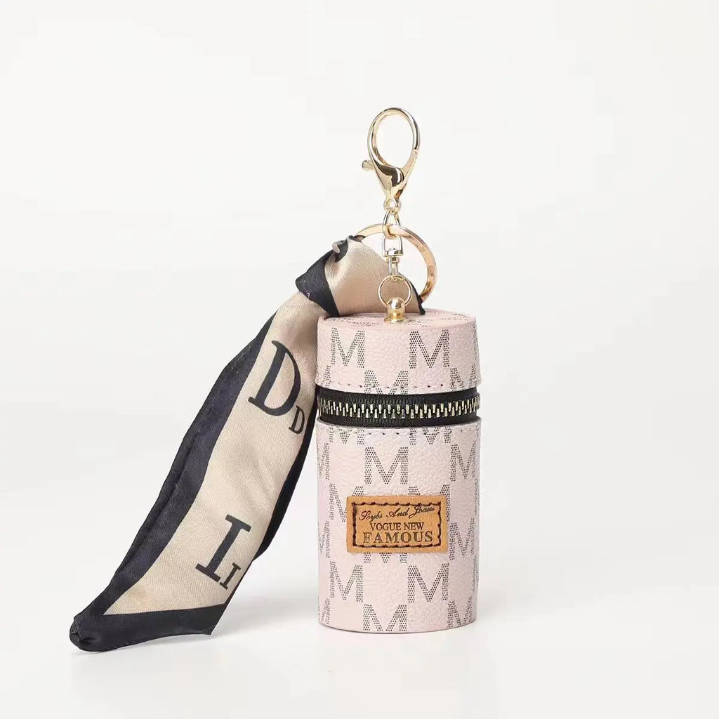 Compact Mini Coin Purse & Lipstick Holder - Multifunctional Keychain Bag