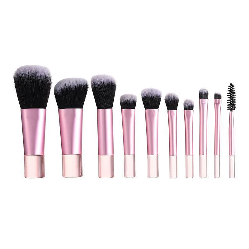 10‑Color Mini Makeup Brush Set – Travel‑Ready Palm Brushes for Daily Beauty