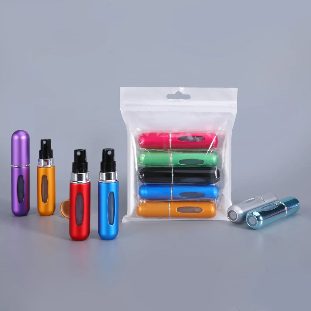 Mini Refillable Perfume Atomizer Set - 5ml Travel Spray Bottles (5 Pack)
