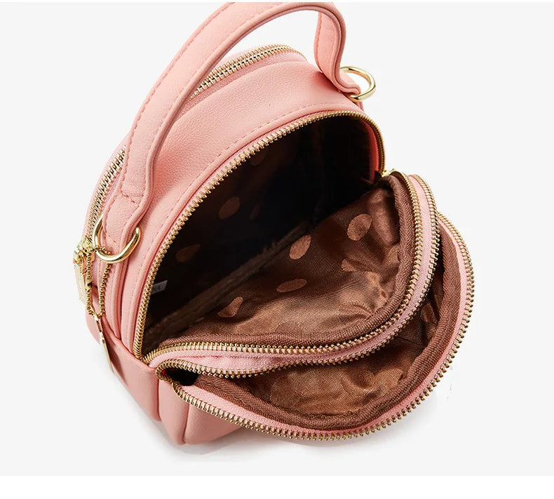 Mini Convertible Backpack Purse – Waterproof PU Fashion Bag for Everyday Carry