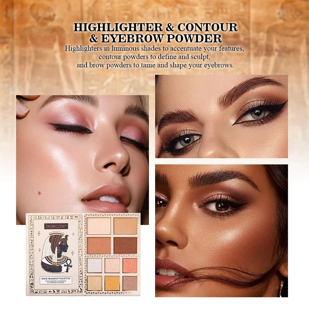Premium Egyptian Style Full Face Makeup Kit – Eyeshadow, Blush, Highlighter & All‑in‑One Palette