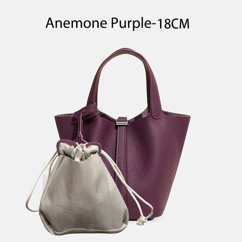 MENDY Genuine Leather Bucket Bag for Women