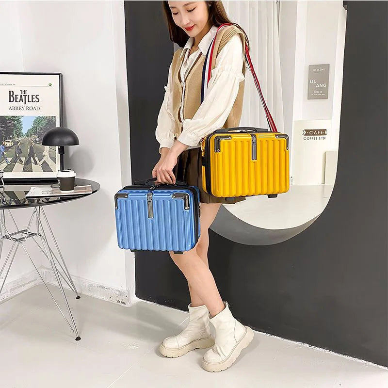 Mini Silver Travel Backpack - 14 Inch Laptop Bag with Shoulder Strap