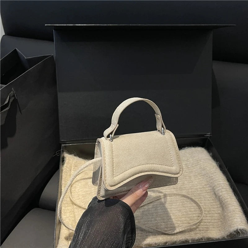 Mini Suede Crossbody Bag for Women – Soft Autumn/Winter Shoulder Handbag (Lightweight, High‑Quality Small Purse)
