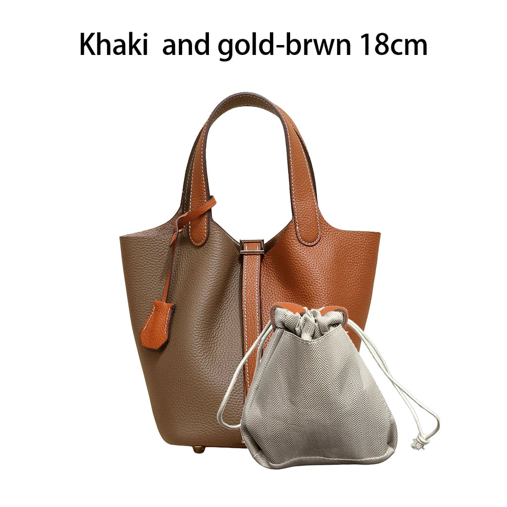 MENDY Genuine Leather Bucket Bag for Women
