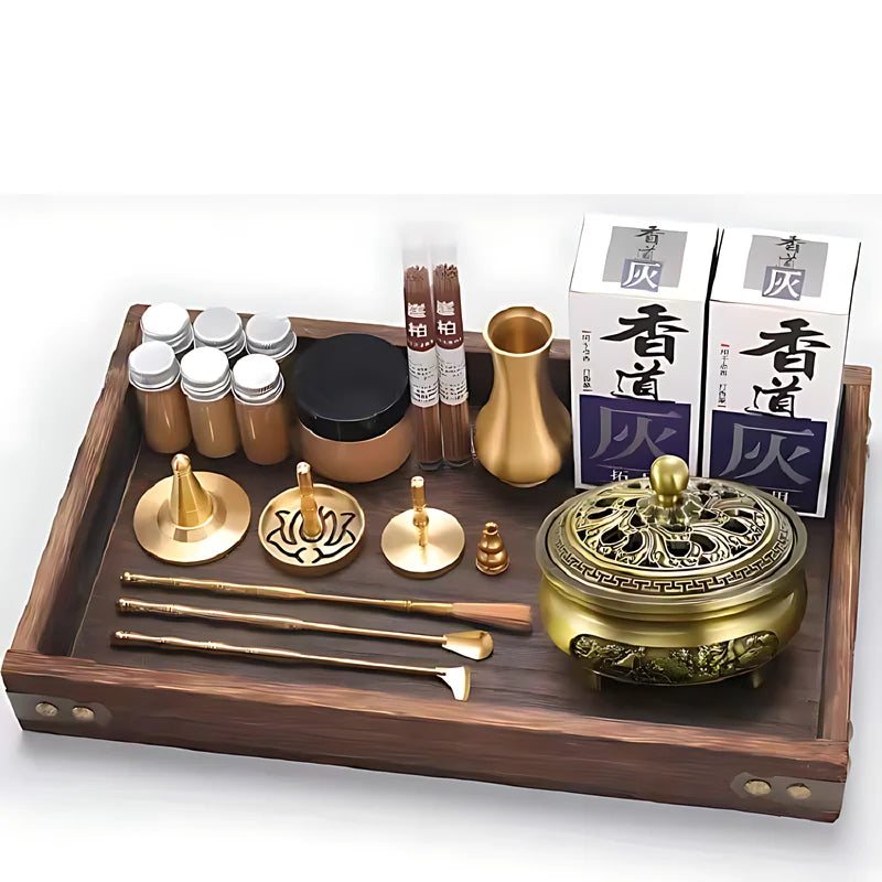 DIY Aromatherapy Set – Brass Incense Burner & Incense‑Making Kit