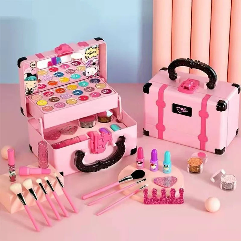 Children’s Makeup Playset – Washable Princess Cosmetics Kit with Makeup Box