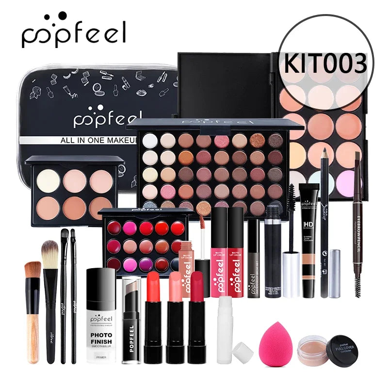 Complete All-in-One Makeup Kit - Full Beauty Set with Eyeshadow, Lipstick & Brushes