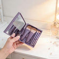 Mini Makeup Brush Set – 5-in-1 with Mirror Travel Kit