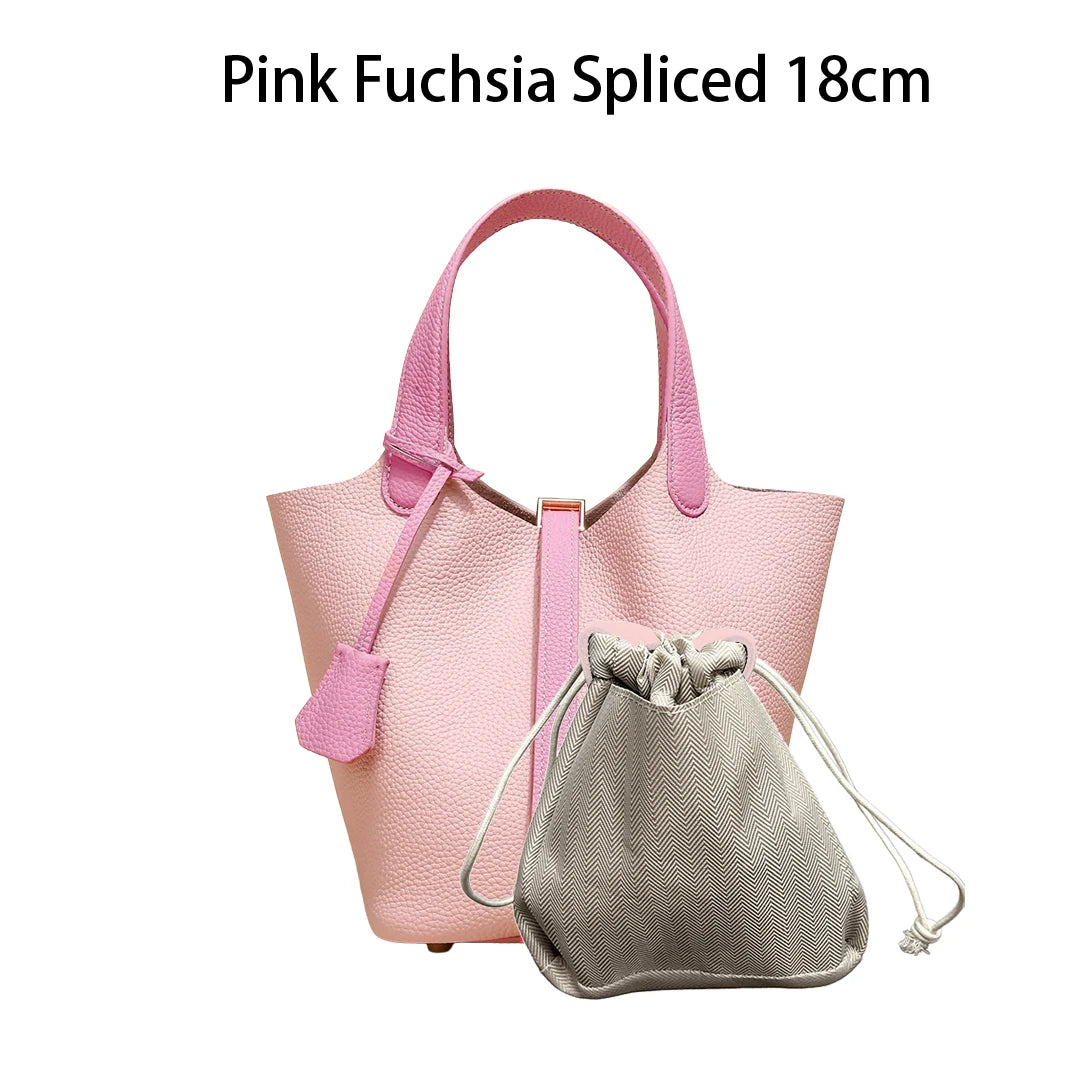 MENDY Genuine Leather Bucket Bag for Women