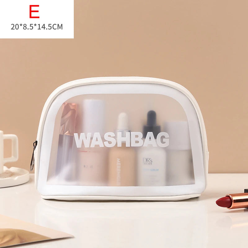 Portable Travel Wash Bag – Transparent Waterproof Makeup & Toiletry Organizer