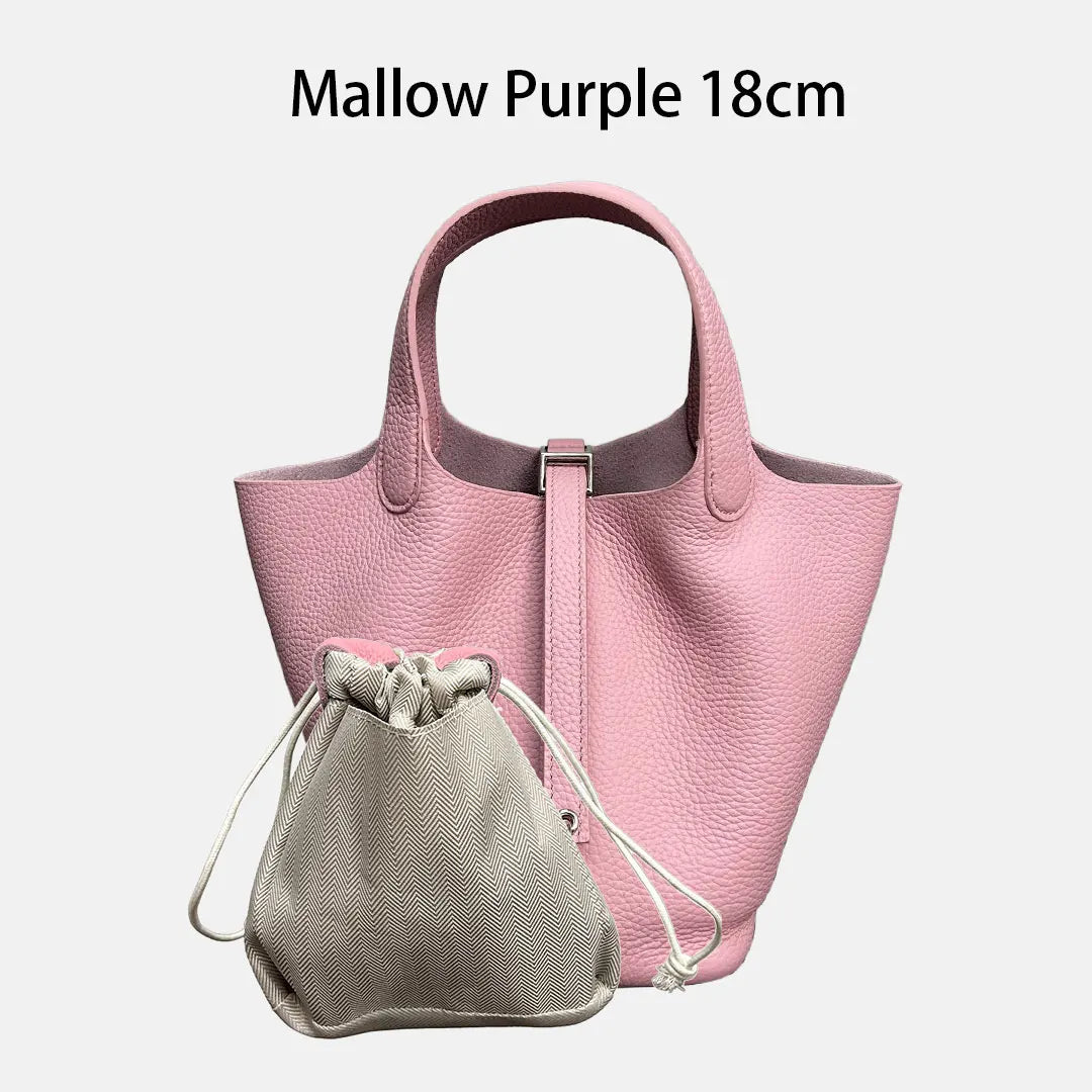 MENDY Genuine Leather Bucket Bag for Women