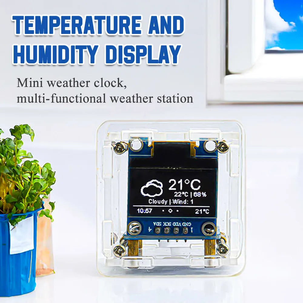 Mini DIY Weather Clock Kit – WiFi Soldering Project