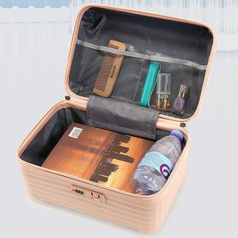 Lightweight Mini Travel Suitcase Cosmetic Box – Waterproof Portable Makeup & Hand Luggage Organizer (14/16 inch)