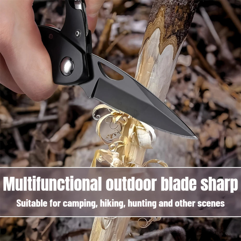 Multi-Tool Carabiner - EDC Keychain with Folding Knife